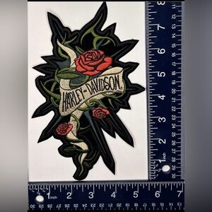 Authentic Vintage Harley-Davidson Roses , HD Banner Thorns Emblem / Patch LG